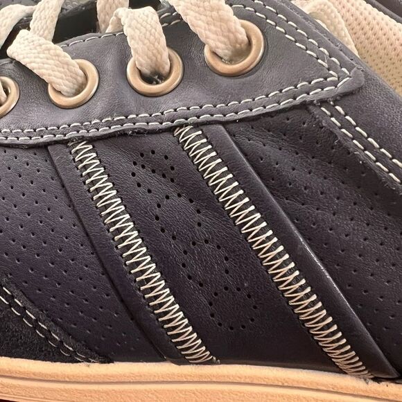 Ecco Blue Leather Suede Oxford Sneakers Womens 39 EU (8–8.5 US) Casual Comfort - Picture 6 of 10